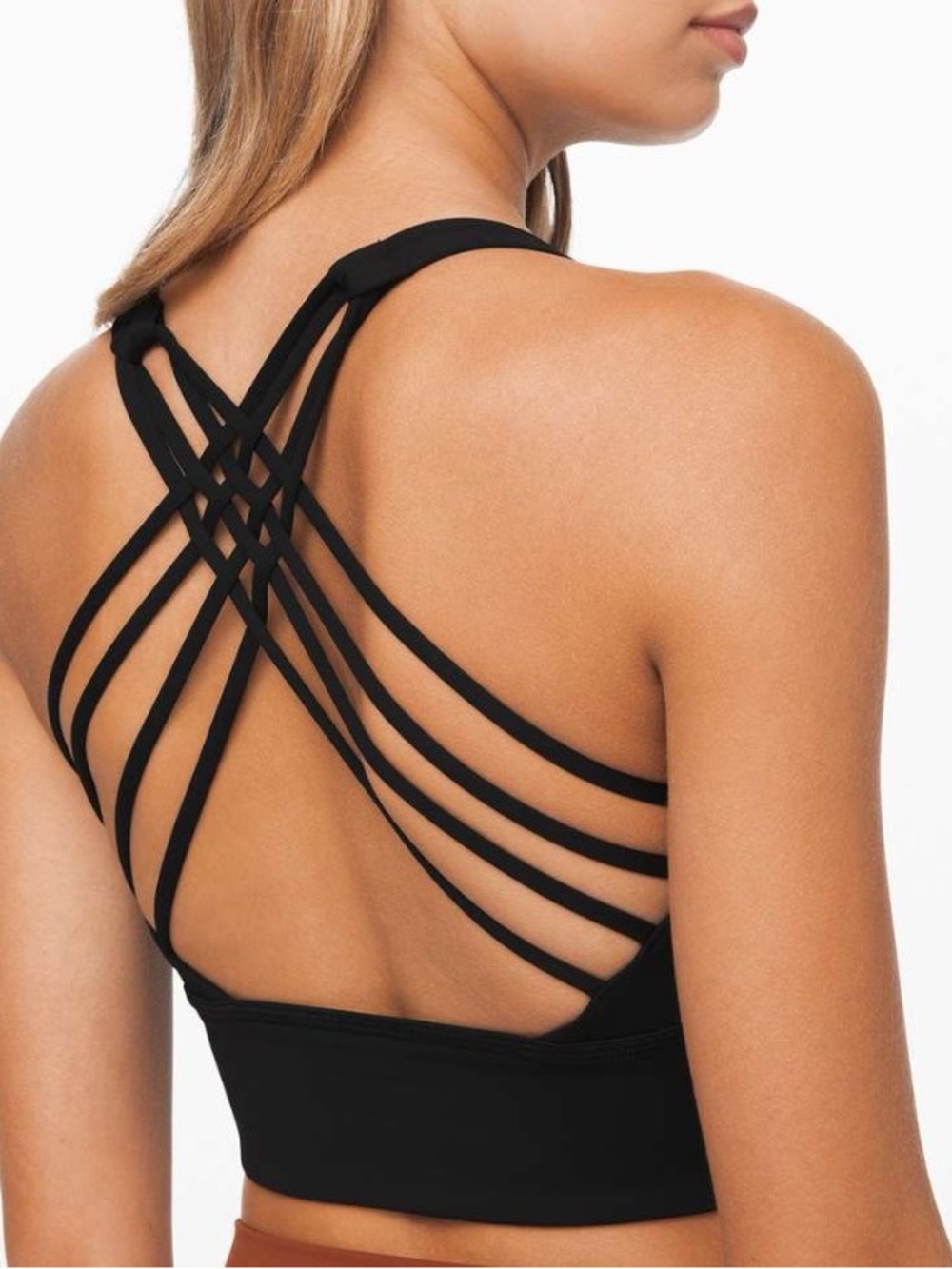 lululemon athletica Black Strappy Crisscross Back Sports Bra